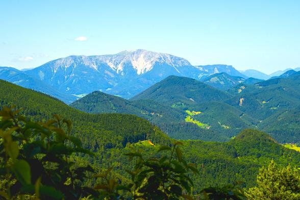 View of the schneeberg from the kleine kanzel on the hohe wand, lower austria