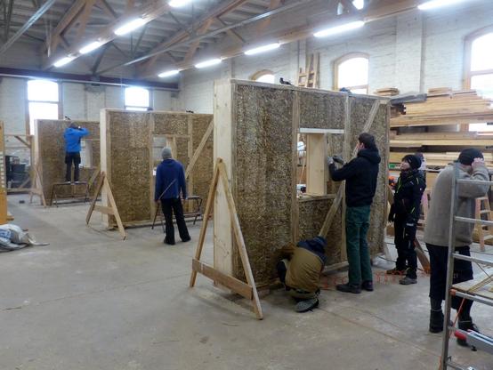 Straw modules getting built.