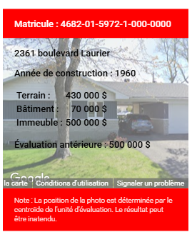 Fiche d'une propriété