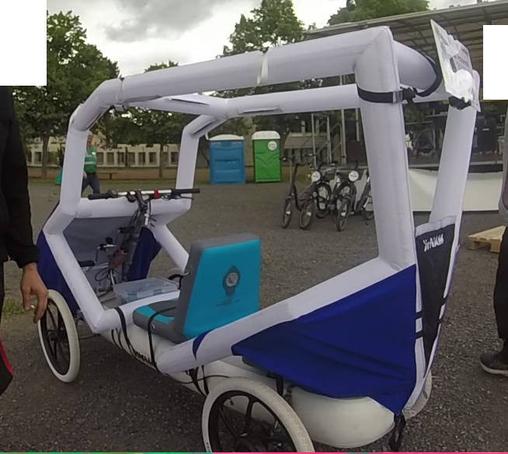 airnam (véhicule intermédiaire gonflable primé au concours lépine) au festival des cycles du futur et véhicules intermédiaires à lunéville