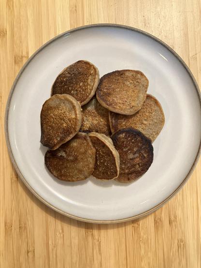 Small, thick, banana pancakes.