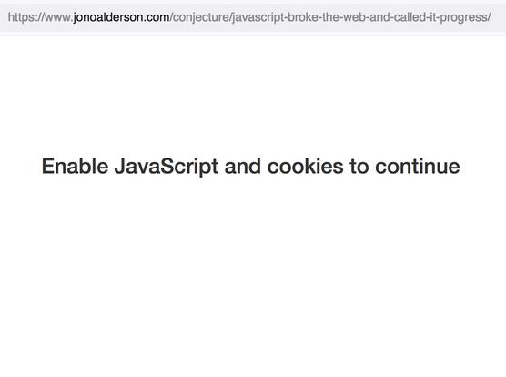 Enable javascript to ready this website complaining about javascript