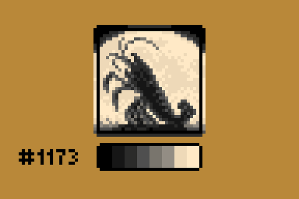 Pixel art of a wereshrimp, freshly transformed and howling at the moon with all its crustacean might.