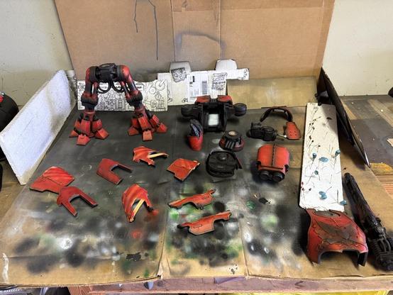 A lot of reaver parts, all of which are now bright red. It’s popping.