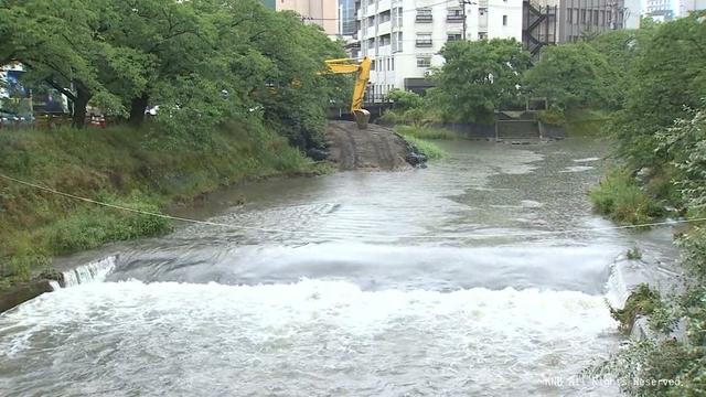 富山県内は断続的な雨　松川護岸復旧工事　再開を延期