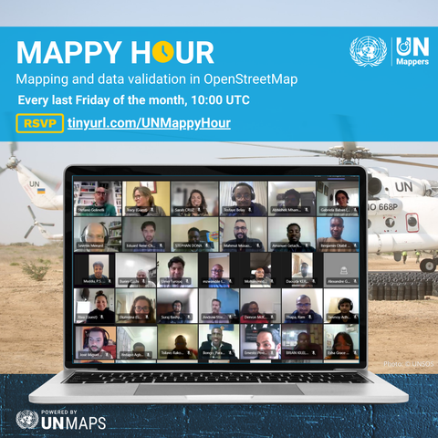 Group photo for UN Mappers Mappy Hour