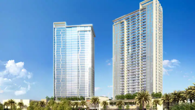 An artists impression of some flats that were meant to have been built in Dubai - an artists impression is all that ever happened,.