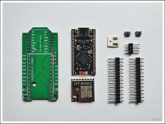 Bildbeschreibung:
Ein LoRa Node DIY Projekt, in Einzelteilen und fertiggestellt.