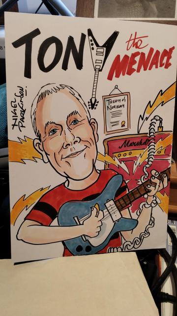 A cartoon of myself By Nigel Parkinson in the style if Dennis the Menace - Tony the Menace