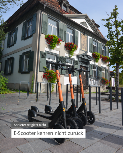 Anbieter reagiert nicht – E-Scooter kehren nicht nach Biberach zurück