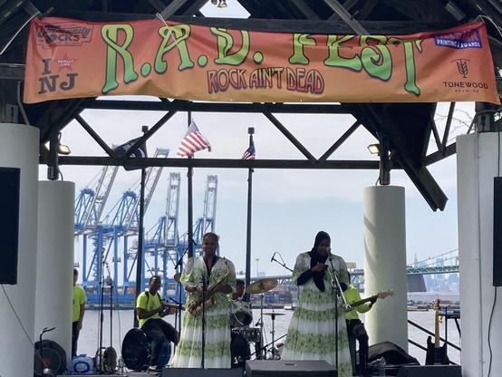 Trumpet Chics perform at R.A.D. Fest at Proprietors Park in Gloucester City, New Jersey, on June 22, 2025.
