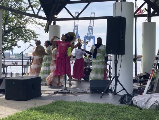 Trumpet Chics perform at R.A.D. Fest at Proprietors Park in Gloucester City, New Jersey, on June 22, 2025.