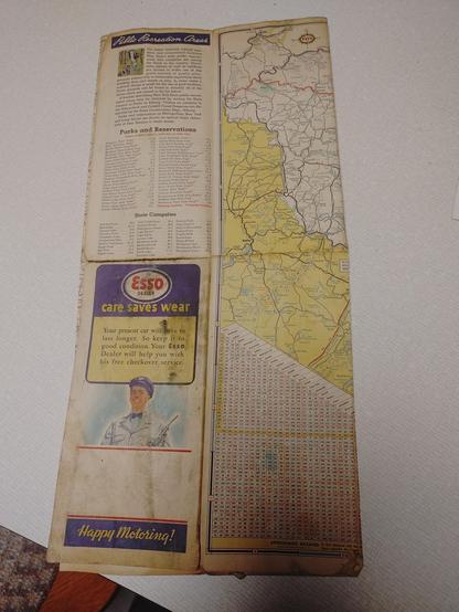 An old ESO street map of New York State opened to an area soutwest of the Ctskill Mountains.