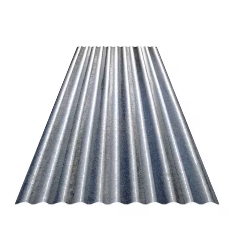 corrugated or wavy galvanized steel roofing panel, the sort used on american barns