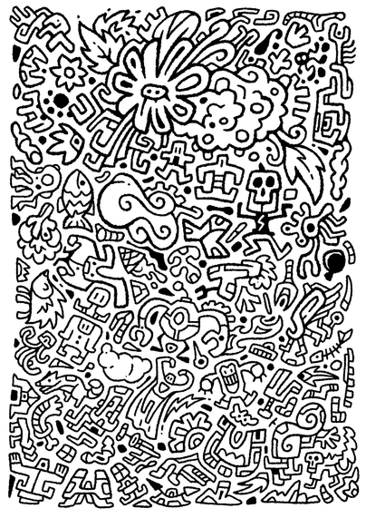 A non repeating doodle pattern