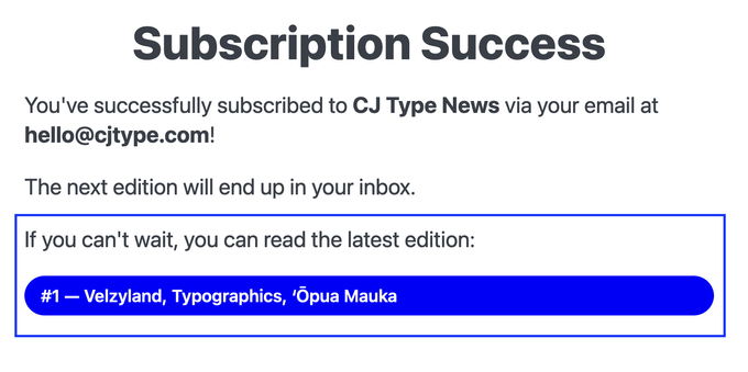 Subscription Success!