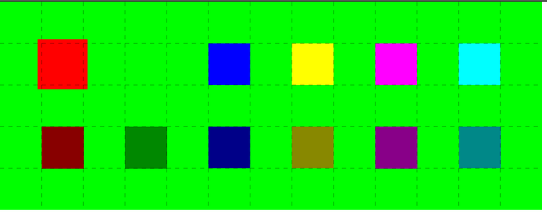 A bunch of squares on a green background - Firefox