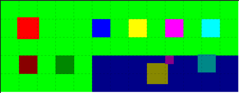 A bunch of squares on a green background, different than the last one - Chromium