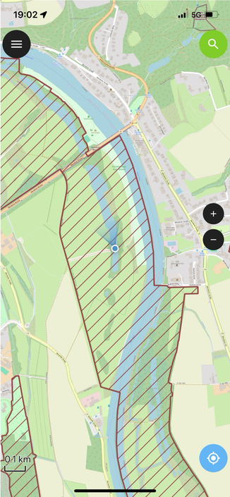 A map showing the location in the nature conservation area.