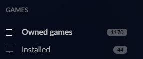 Games

Owned Games 1170
Installed 44

(this is only GOGs launcher count, not including Steam, Humble, and a few others.)
