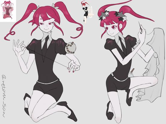Red Beryl (レッドベリル) from Houseki no Kuni / Land of The Lustrous (宝石の国), referred 2 references to draw.
