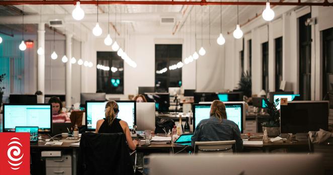 Office workers at work at their desks
