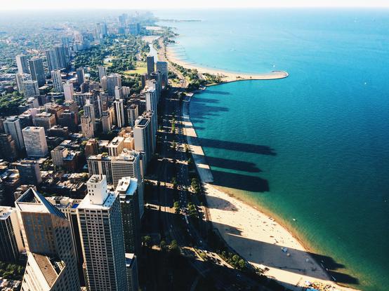 iPhone 5s photo by Chicago artist Jenny Lam of the view looking north from the 360 Chicago observation deck inside the John Hancock on June 23, 2015, the day it opened