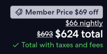 A quote for 9 days at an extended stay $624