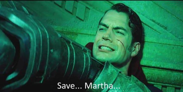Superman saying "Save... Martha.." to Batman in "Batman versus Superman: Dawn of Justice"