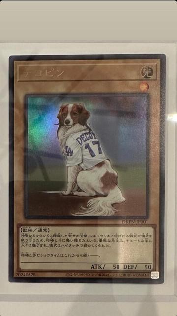 Shohei posts Dekopin Yu-GI-Oh card on his IG story