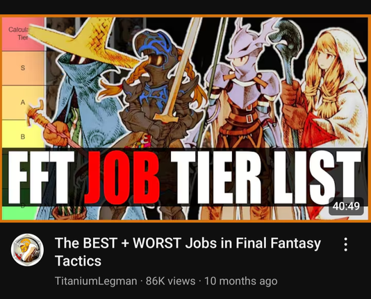 FFT job tier video ad on YouTube. Run length is 40 minutes.