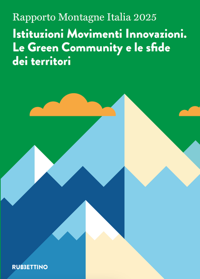 Copertina del RAPPORTO #MONTAGNE ITALIA 2025 (UNCEM)
