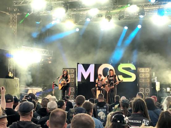 The band "Mit Ohne Strom" live on stage at Metal Frenzy Open Air festival.