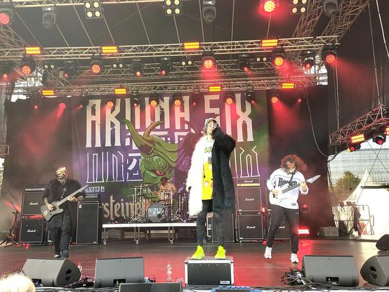The band "Akuma Six" live on stage at Metal Frenzy Open Air festival.