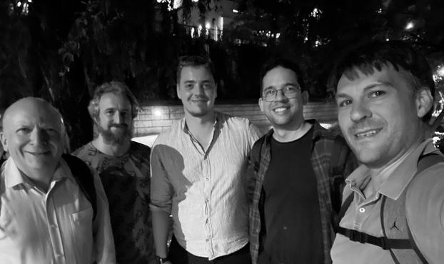 Black and white group photo.