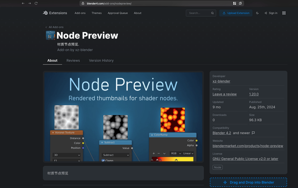 a screenshot showing an exact clone of the official extensions.blender.org website running on an unofficial domain
