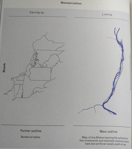 Borders of states / Map of the rhone over the last two centuries.