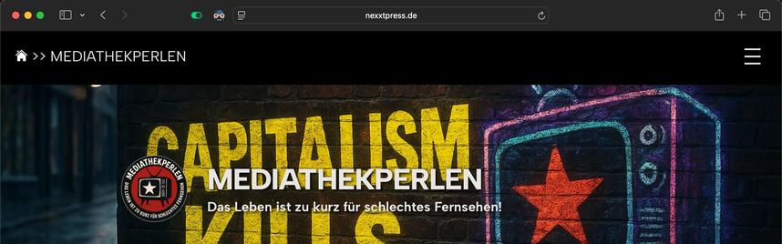 Screenshot der Website Mediathekperlen