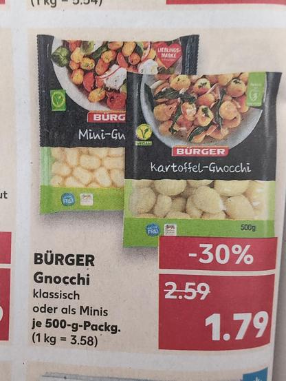 werbung für Bürger Gnocchi