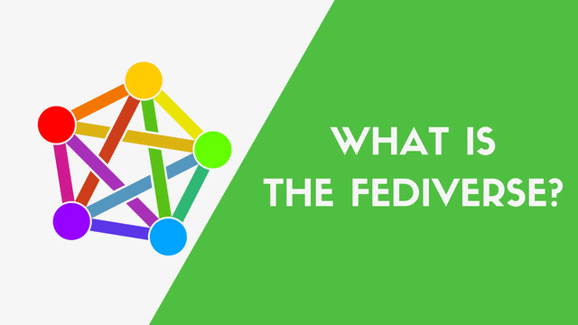Fediverse Logo next to a green background with the text "What is the Fediverse?"