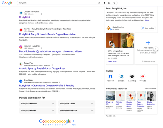 Google Business Profiles testing moving the social profile links above the Google Posts / Updates