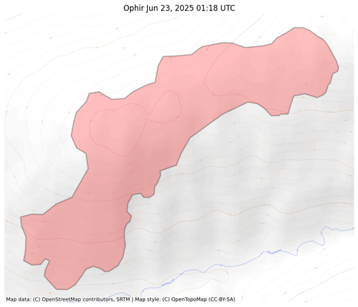 Visual map representation of the Ophir wildfire, showing the perimeters of the 324.55 acre fire on a map.