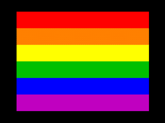 pride flag shown by an (emulated) ZX Spectrum