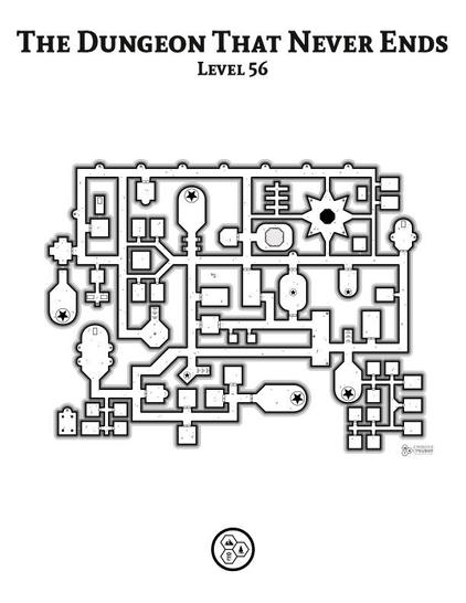 map of level 56 of the Dungeon That Never Ends!