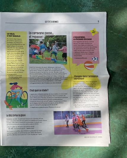 Page intérieure dédiée aux activités sportives