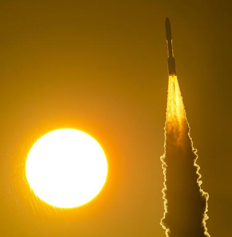 A United Launch Alliance (ULA) Atlas V rocket lifts off from Space Launch Complex-41 on June 23 at 6:54 a.m. EDT carrying the Kuiper 1 mission for Amazon's Project Kuiper broadband satellite constellation. Photo Credit: United Launch Alliance