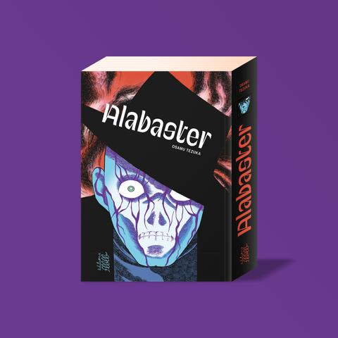 Première de couverture du livre avec un portrait pleine page d'Alabaster un personnage de méchant à la peau devenue transparente.