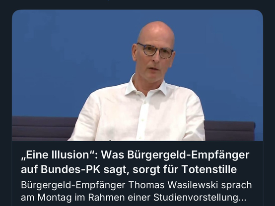 Thomas Wasilewski in der Bundespressekonferenz. „Eine Illusion“ was Bürgergeld Empfänger auf PK sagt, sorgt für Totenstille. Beitrag im Focus