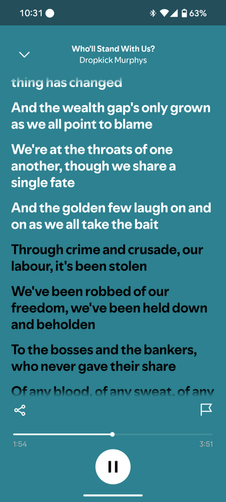 Who’ll Stand With Us? Lyrics


So tell me
Who will stand with us?
Through crime and crusade
Our labor, it’s been stolen
We’ve been robbed of our freedom
We’ve been held down and beholden
Who’ll stand with us?
Don’t tell us everything is fine
Who’ll stand with us?
Because this treatment is a crime
The working people fuel the engine
While you yank the chain
We fight the wars and build buildings
For someone else’s gains
So tell me
Who will stand with us?
So tell me
Who will stand with us?