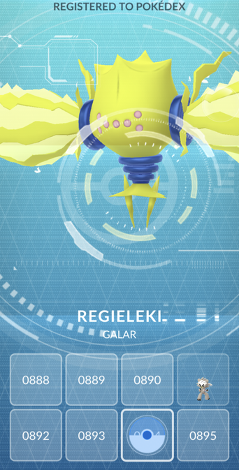 Regieleki registered in the pokédex.